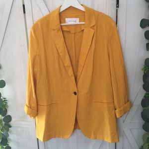 Vintage 80’s FuNkY Mustard Blazer Shoulder Pads XL